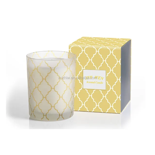 with gift box, custom glass jar candles, scented candles in