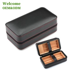 kid travel gift leather durable wood tray luxury custom cigar