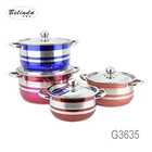 Colorful painting pot stainless steel casserole set for cooking