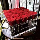 Clear Acrylic photo Rose Flower Box For Gifts