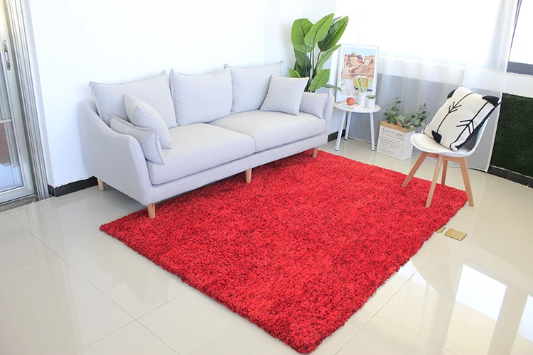 Living room 100% polyester high pile shaggy carpet and rugs with elegant design