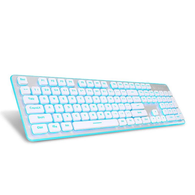 Aluminum Alloy Shell Two-Color Injection Keycap USB Wired Led Backlit Game Office Keyboard, White black
Aluminum Alloy Shell Two-Color Injection Keycap USB Wired Led Backlit Game Office Keyboard, White black