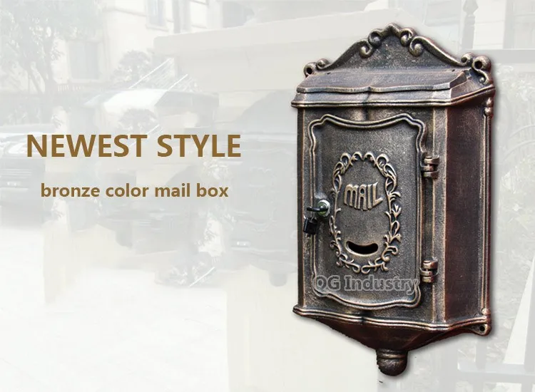 decorated bronze unique cast aluminum outdoor letterbox