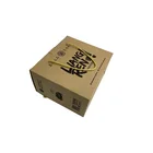Kraft color custom e flute roll over tuck in flap box seafood packaging corrugated box with pp handle
