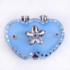 Glass Mirror Trinket Boxes Crystal Flower Jewelry Storage Box