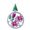 Joacii S925 Enamel Flower Design Jewelry Silver Necklace Pendant