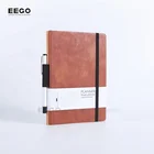 promotional costom logo premium unique removable suppliers real leather note book with pen holder in china