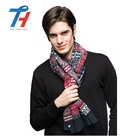 Good Quality Winter Fashion Multi Color Wool Men Knitted Jacquard Pattern Scarf