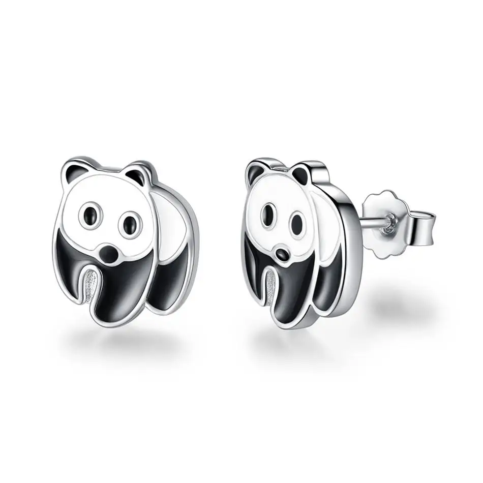 Genuine 925 Sterling Silver Animal Stud Earrings Enamel Cute Panda Earring Silver Jewelry Gift For Women&Gift
Genuine 925 Sterling Silver Animal Stud Earrings Enamel Cute Panda Earring Silver Jewelry Gift For Women&Gift
