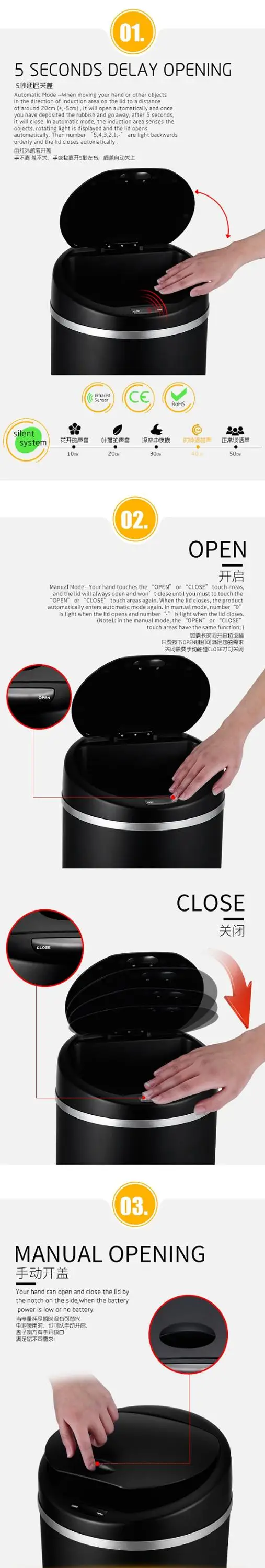 sensor trash can