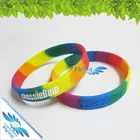 Ink filled Color Rubber Cool Imprint Silicone bracelets - Recycled Engraved Wristband