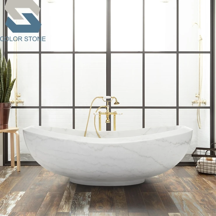 Cheap wholesale price freestanding white marble stone bath tub bathtub