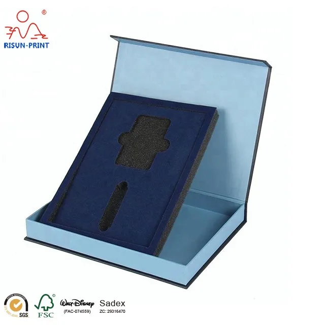 rigid card board a4 size paper magnetic closure gift box with
