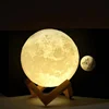 3d print moon shaped 8cm 16 colors gift boxes LED moon lamp light