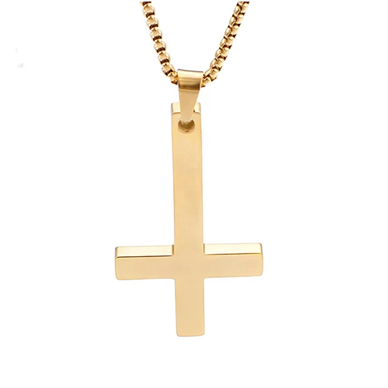 Gold Plated 316L Stainless Steel Inverted Cross For Men Pendant, Gold, black, silver
Gold Plated 316L Stainless Steel Inverted Cross For Men Pendant, Gold, black, silver