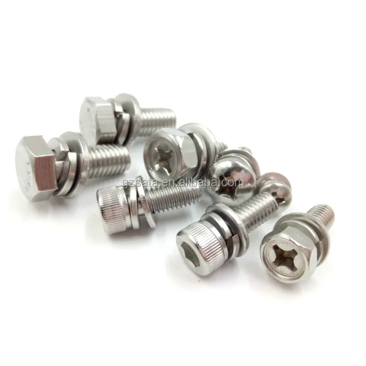 Custom Precise Stainless Steel Machine Screws with Captive Washer