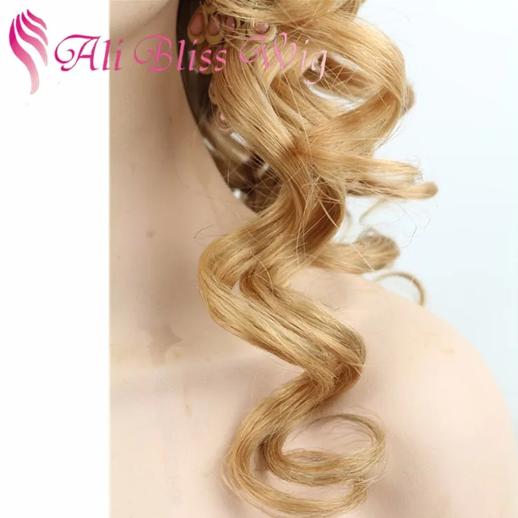 Free Shippng 24 Inch Long Brazilian Human Hair Ombre Color Two Tone Light Brown Roots 613 Blonde Curly Full Lace Wigs for White Women  (2).jpg