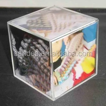 Clear Plexiglass 6 Sides Cubic Acrylic Oriental Picture Frame