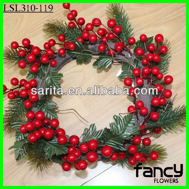 artificial flower christmas berry wreath for decoration