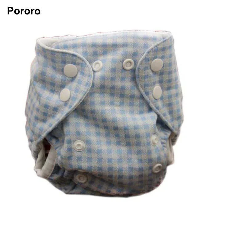 Newborn Washable Reusable Baby Cloth Diaper Cotton Material Outside Birdeye Inner Material Outside Double Gussets no Inserts