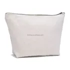 Wholesale metal zipper pouch Fashion Plain blank canvas cosmetic bag