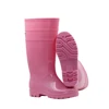 Pink pvc safety waterproof work fishing boots