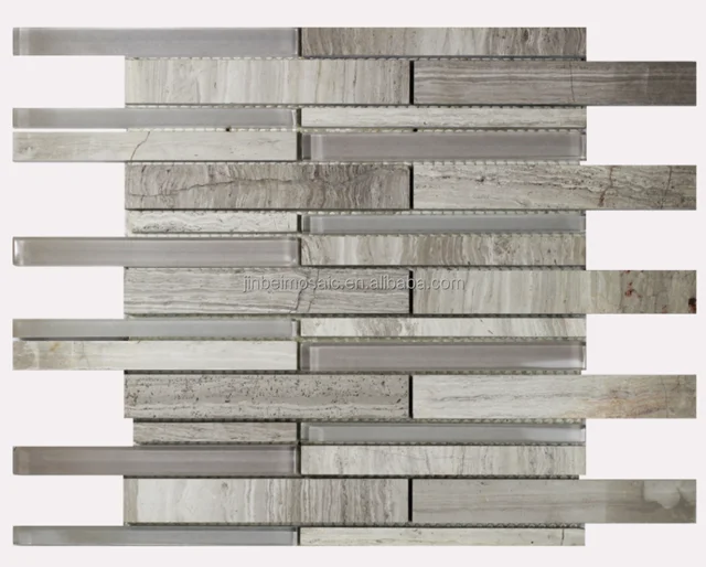grey wooden marble mosaic for Kitchen or bathroom wall tile