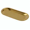 Copper gold color oval stainless steel serving tray decorative for towel storage tea fruit cosmetics jewelry tray