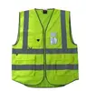 High Visibility Safety Vest with Zipper Reflective Tape Strips