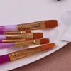 Wholesale Fine Flat Head Nylon Plastic Handle Paint brushes Artist Painting Brush