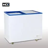 250L commercial tropical display cola double sliding glass top door showcase chest deep freezer price for ice cream
