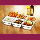 13.25" Five Section Dishes With Metal Stand