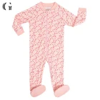 Kids Long Sleeve Knitted 100% Cotton Rib Footed Pajama Baby Girl Rompers
