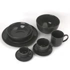 21pcs Customized Design Gray Color Ceramic Crockery Hotel Restaurant Tableware Dinnerware Table Dinner Ware Sets
