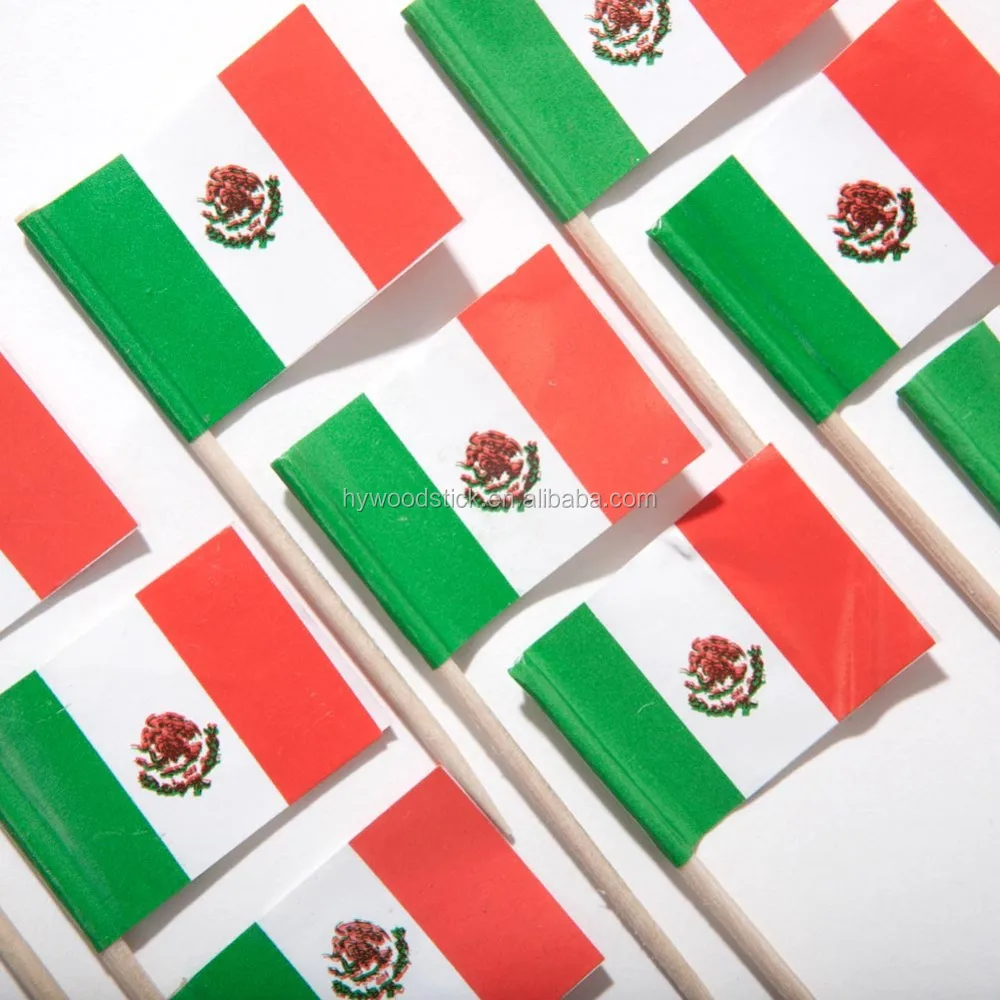 Fabrico chinês Atacado Bandeira Mexicana Alimentos Picaretas