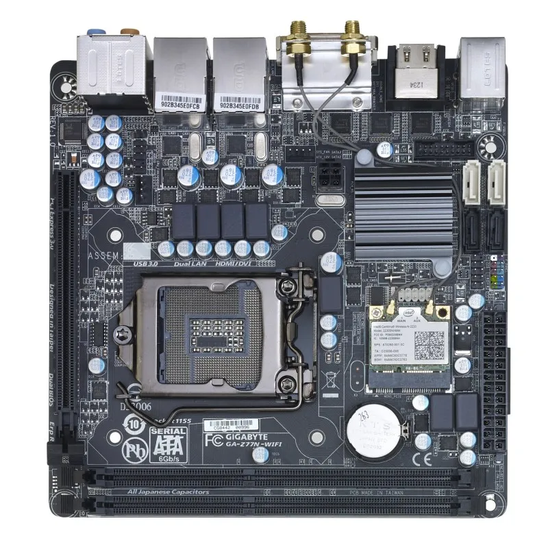 GIGABYTE Z77 Motherboard GA-Z77N-WIFI, LGA1155 Socket, Intel Z77 Express Chipset