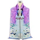 china silk print scarf 100%pure silk for women