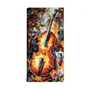 Handpainted modern pop art musical instrument cello oil painting
