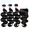 Natural 3 Bundles of Brazilian Hair with Closure Unprocessed Wholesale