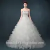 Lace appliqued strapless Off-The-Shoulder wholesale bridal dress Fan pleats wedding dress TS303