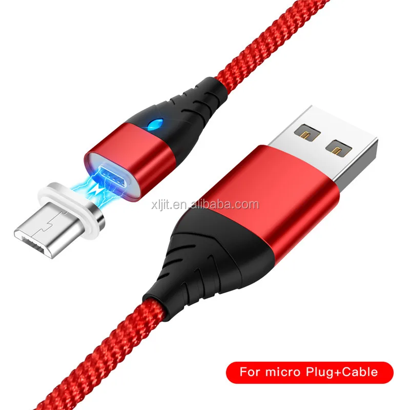 LED QC 3.0 5V 3A Magnetic Micro USB Type C Cable For iPhone 1M Fast Data Sync Charging Phone Magnet Cable Charger - ANKUX.COM