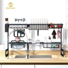 Custom 2 tier Design Metal Kitchen Sink Rack Kitchen Basket Organizer Dish Drying Rack