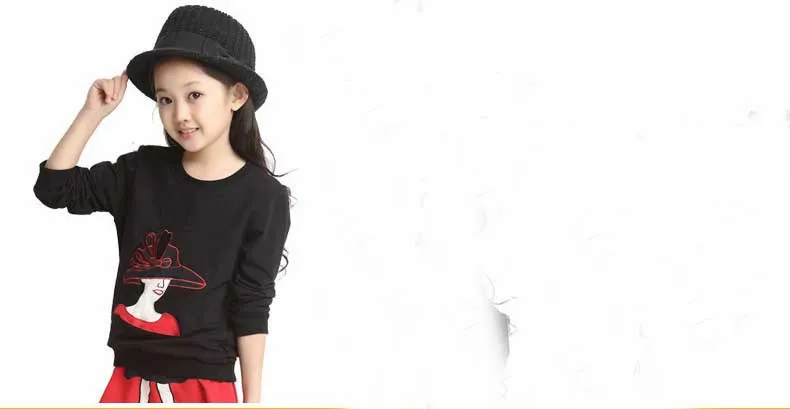 2Pcs/set New kids clothes girls clothing sets baby girl cartoon t-shirt skirt children girl dress clothes winter warm 8-16 years