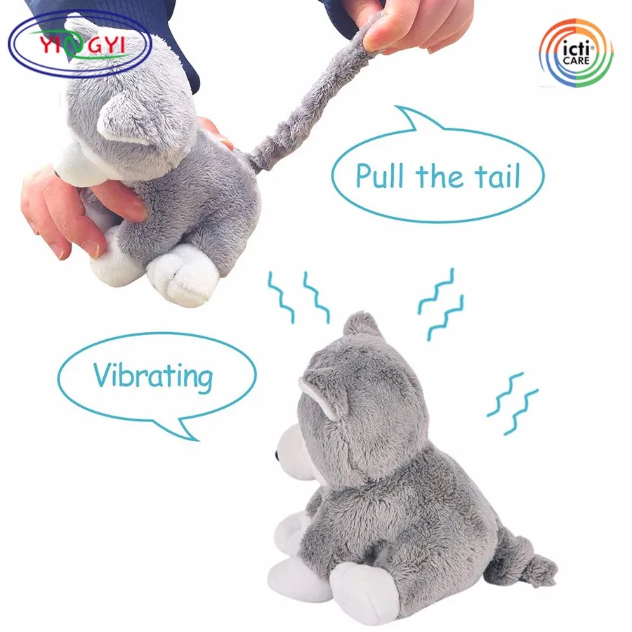 grey dog stuffed animal