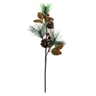 Snow pine cone red berries pick Christmas tree decorations wholesale #63159