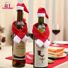 Christmas Novelty Decorating Santa Claus Hat & Scarf Wine Bottle Cover