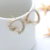 Fashion Small Size Cute Stud Earring With Full Rhinestone And Imitation Pearl