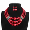 Wholesale big pearl beads jewelry necklace sets necklace and earring sets
