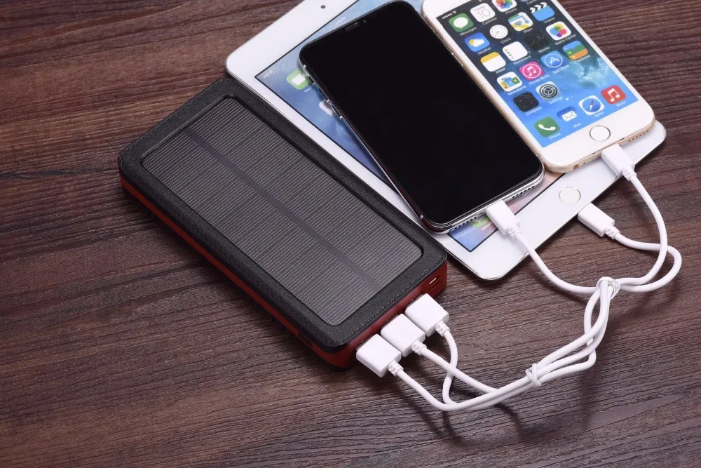 Alibaba No.1 Waterproof Real 20000mAh Solar Power Bank For Iphone X With Led Torch - ANKUX.COM