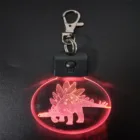 Customized Colorful Acrylic Keyring LED Lovely Animals Dinosaur Pattern Keychain For Novelty Gadgets